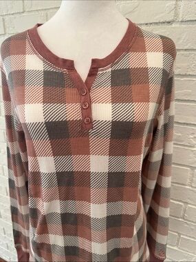 Cuddl Duds Plaid Top